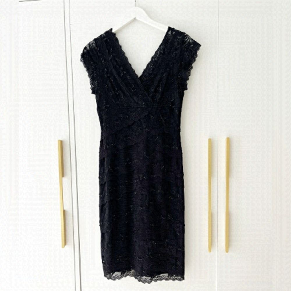 Beautiful layered Black beaded and lace dress - Picture 1 of 9